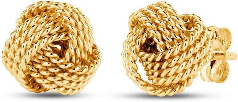 Detalle de LeCalla Love-Knoten Ohrring – 925 Sterling Silber, leicht verdreht