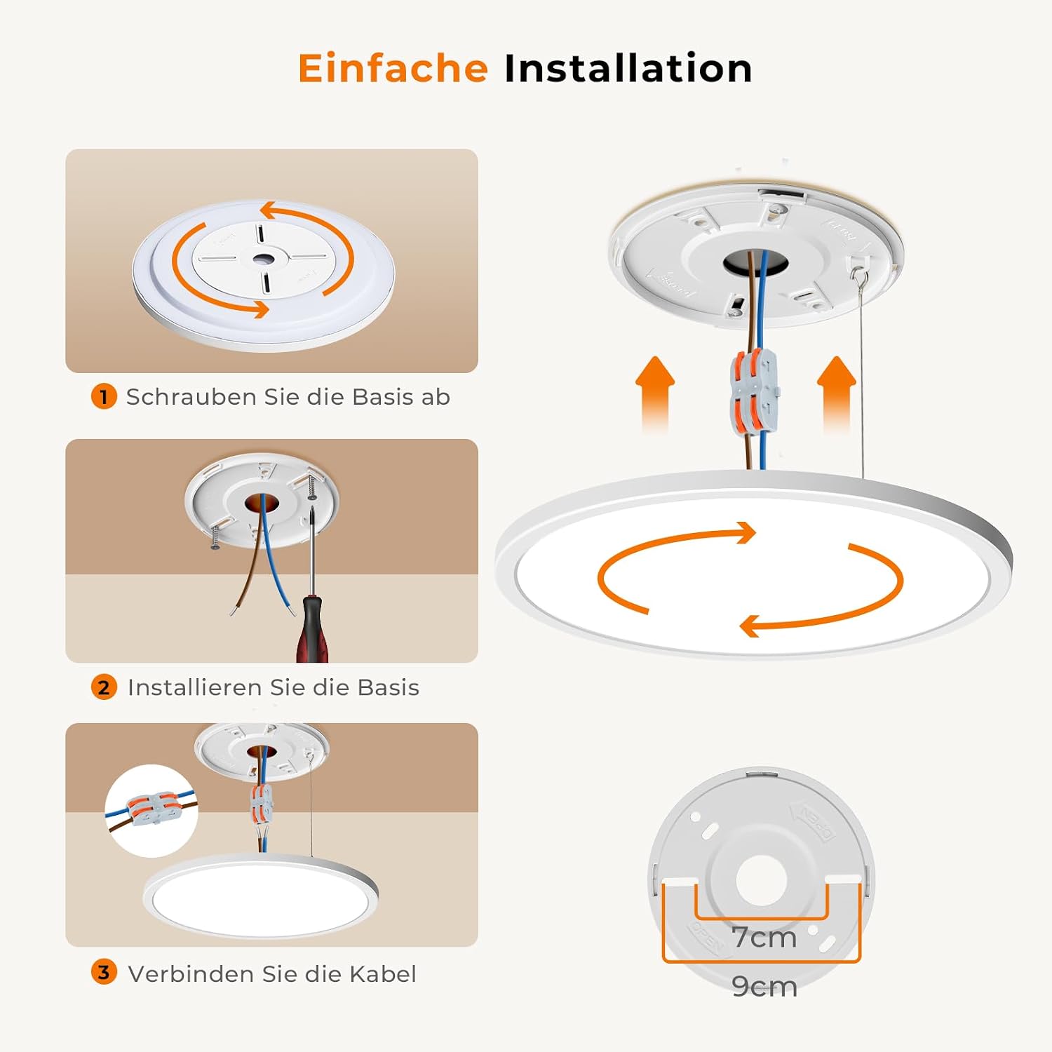 Thumbnail 6 de Matane Deckenlampe LED rund Ø22 cm, 18W