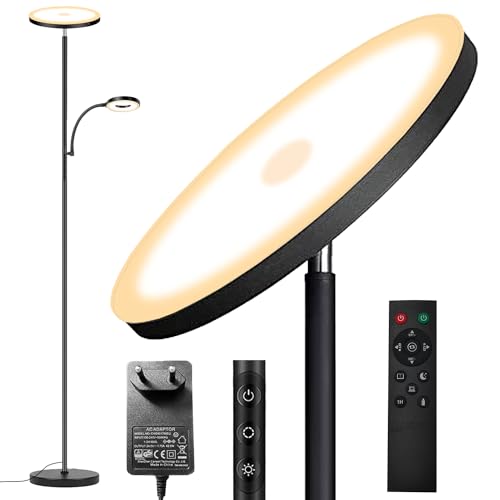 Detalle de Yikuneng 42W Lampadaire LED Dimmable – 3600 lm, télécommande et contrôle tactile, tête orientable