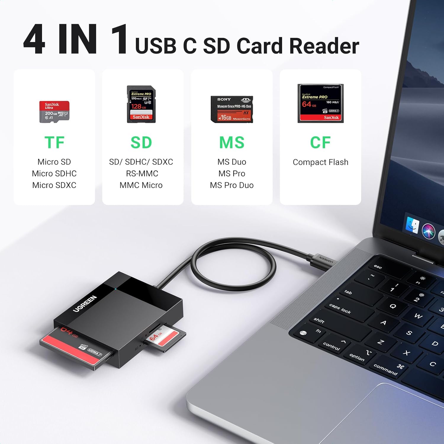 Thumbnail 1 de UGREEN SD Card Reader 4‑IN‑1 USB C