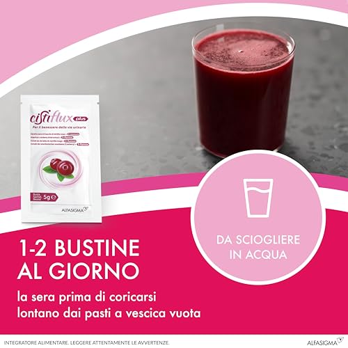Detalle de Cistiflux Plus: Integratore a base di D-Mannosio e Cranberry Americano ad alto titolo di proantocianidine tipo A, 14 bustine