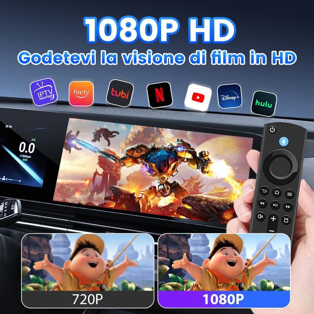 Thumbnail 2 de Carlinkit Fire DriveLink Adattatore HDMI – Converte CarPlay per Fire TV Stick e permette streaming su Netflix, YouTube, TikTok e altro