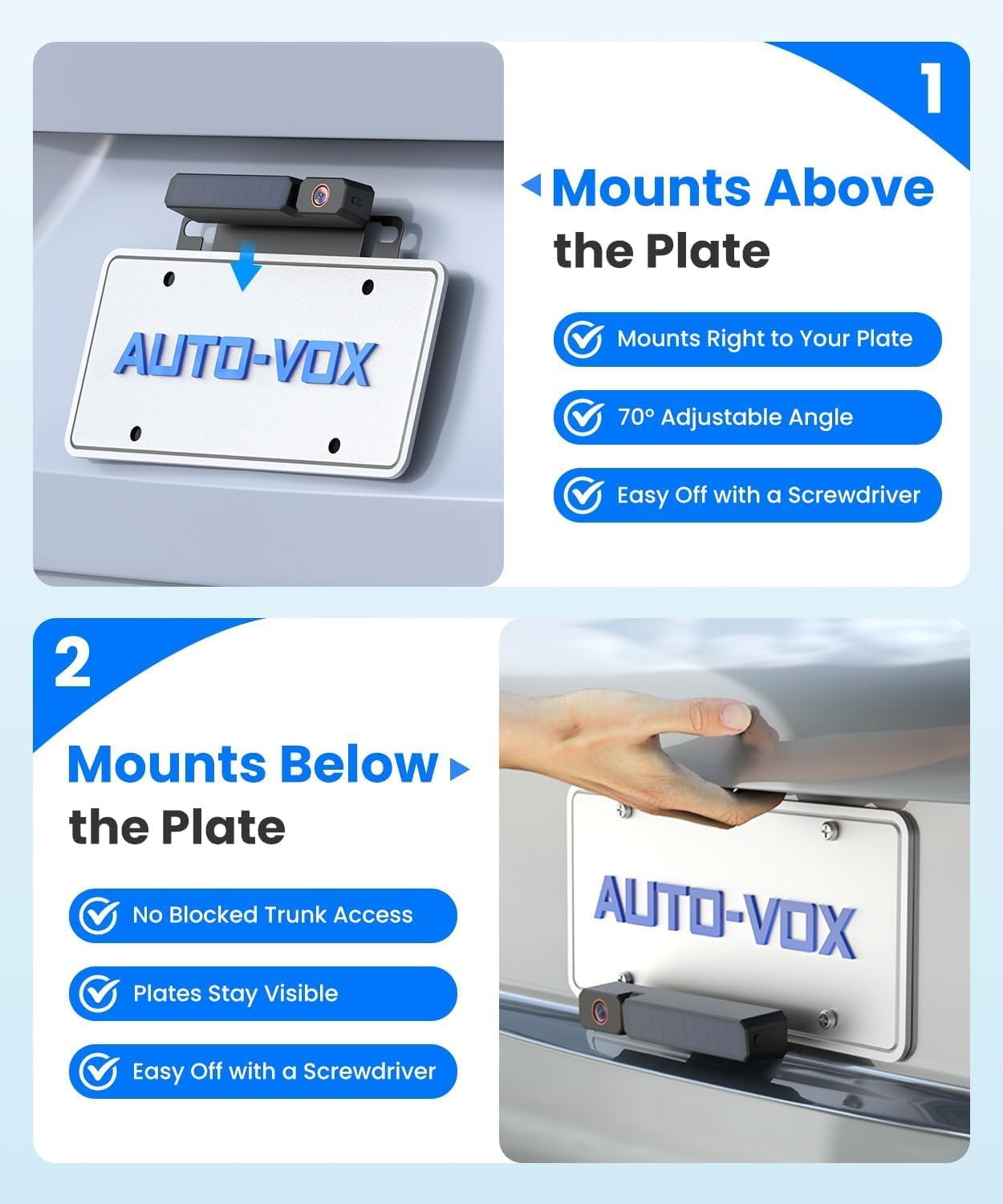 Thumbnail 2 de AUTO-VOX Solar Wireless Backup Camera 5" Monitor