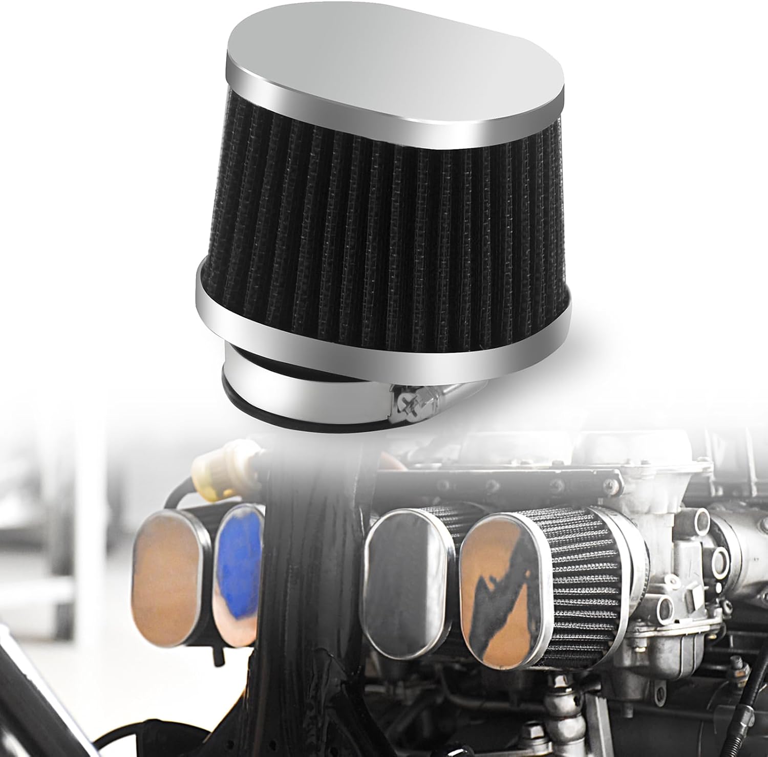 Detalle de Motorcycle pod air filter 48mm, 49mm, 50mm