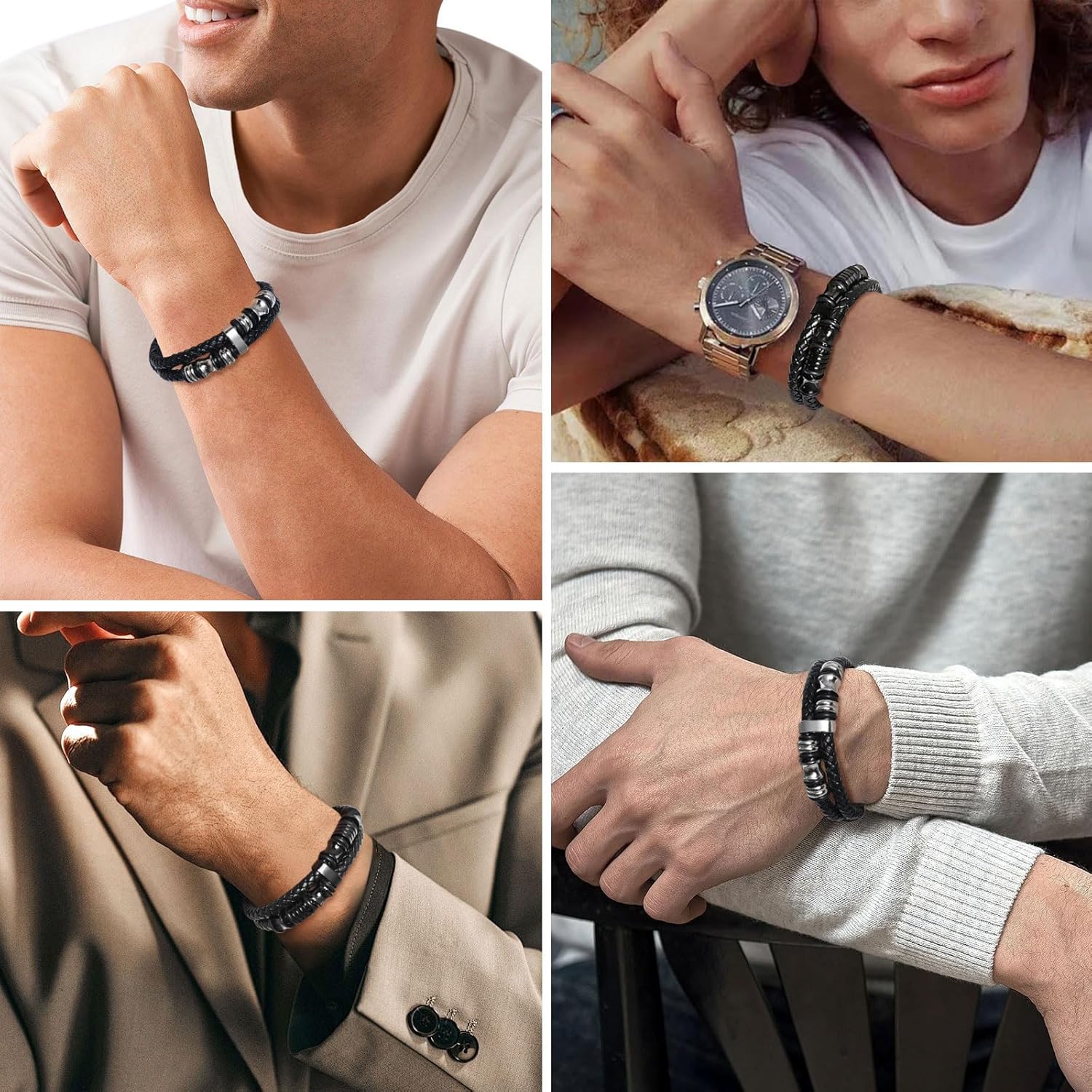 Thumbnail 4 de Herren Lederarmband mit Gravur „Ich Liebe Dich“ – Armband für den Sohn als Geschenk für Papa