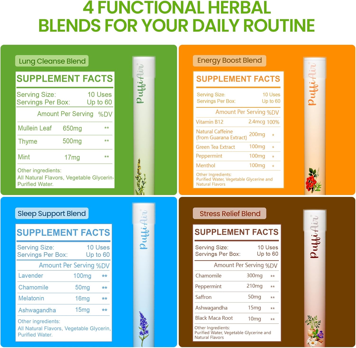 Thumbnail 2 de PUFFIAIR Balanced Routine Quad Diffuser Pen Set 4