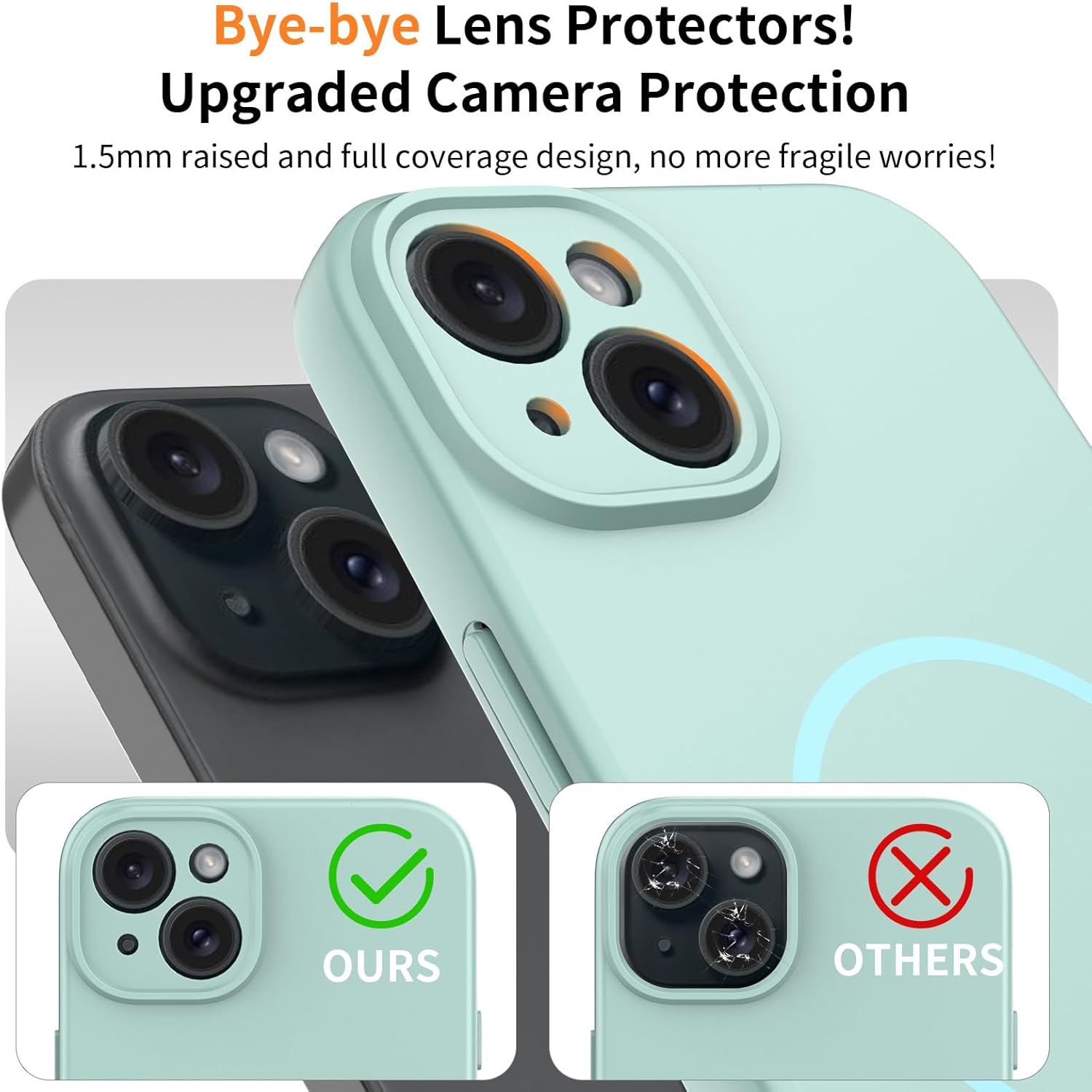 Thumbnail 2 de YIBAMI MagSafe-compatible Silicone Case for iPhone 15 Plus (6.7") in Blue