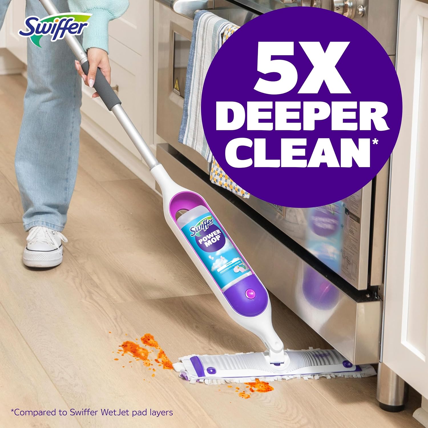 Detalle de Swiffer PowerMop Liquid Floor Cleaner Refills – Fresh Scent (2 Bottles)