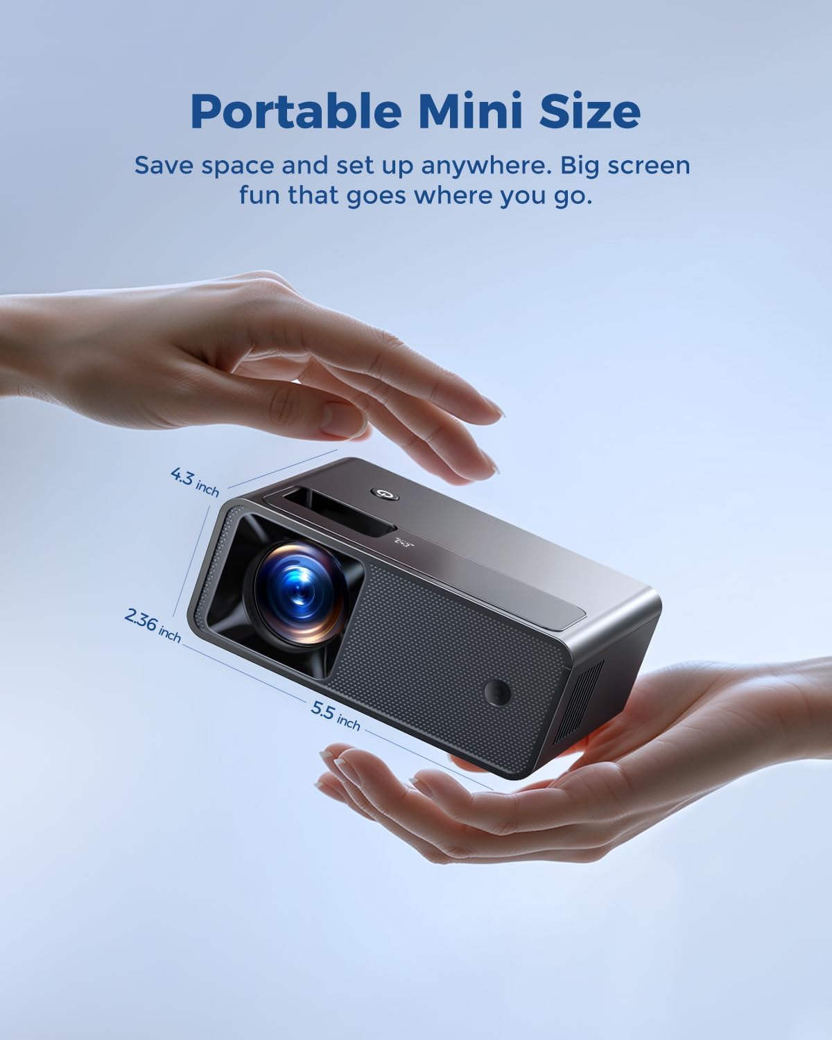 Detalle de CiBest Portable Mini Projector (White) — 2025 Upgraded Full HD 1080P