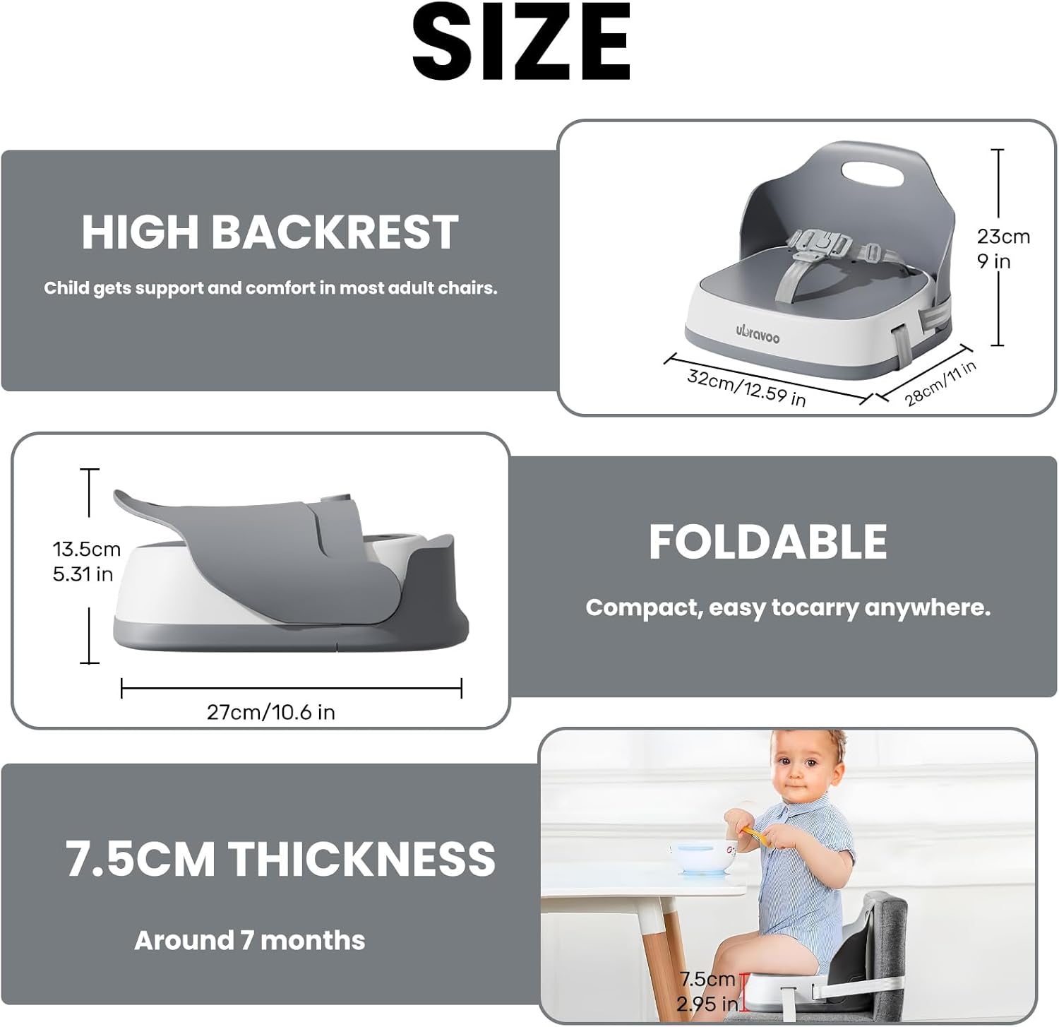 Thumbnail 1 de UBRAVOO portable booster seat for dining