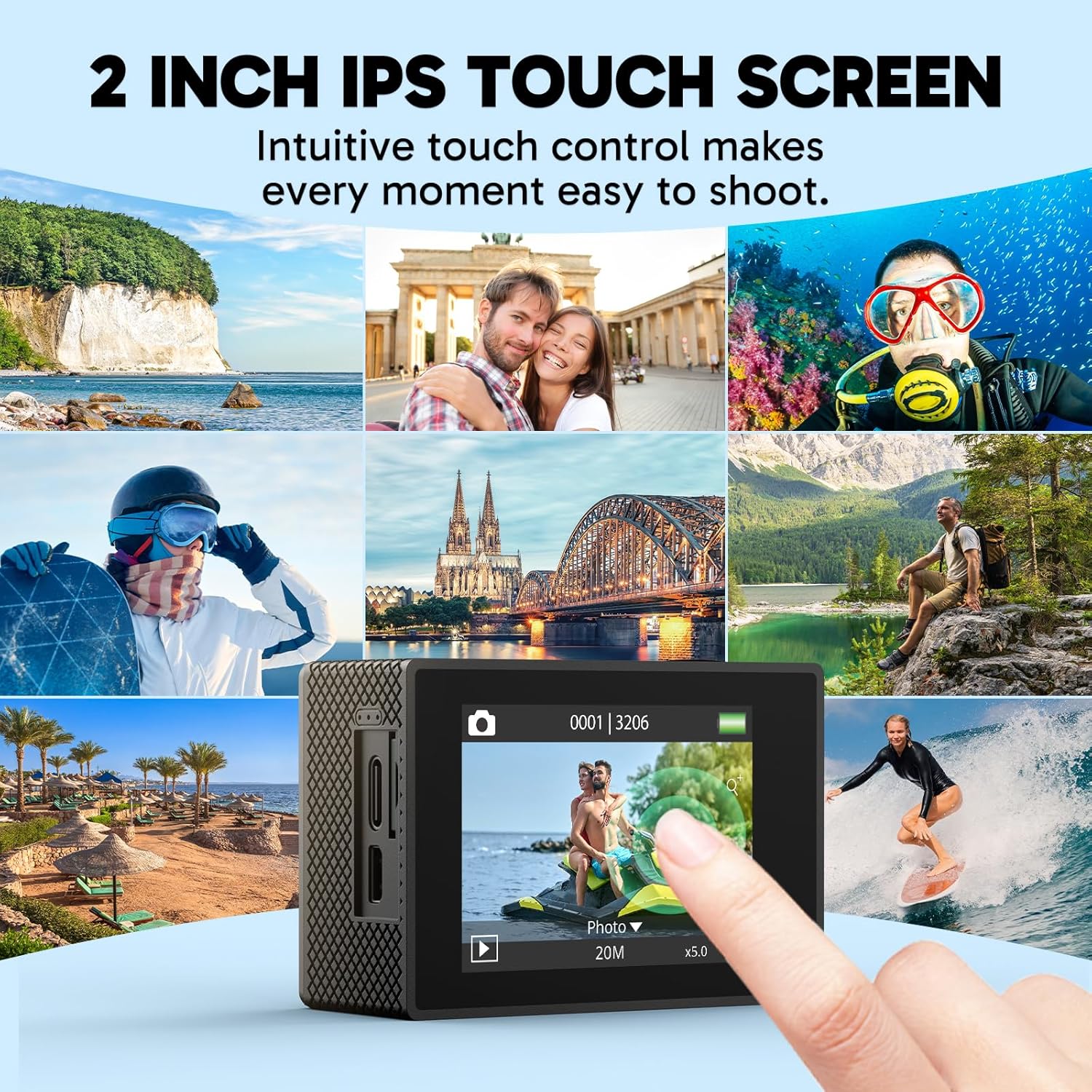 Thumbnail 6 de AKASO EK7000 Pro 4K action camera with touch screen