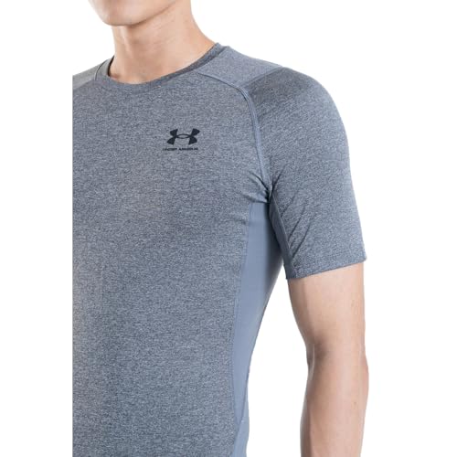 Thumbnail 7 de Under Armour HeatGear Compression Shirt pour hommes – Carbon Heather/Black (XS)