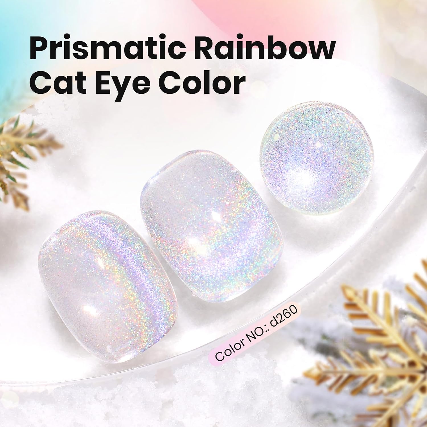 Thumbnail 1 de Beetles Rainbow Cat Eye Gel Nail Polish (15ML) – Summer Silver Cat Eye Glitter Gel with Magnet