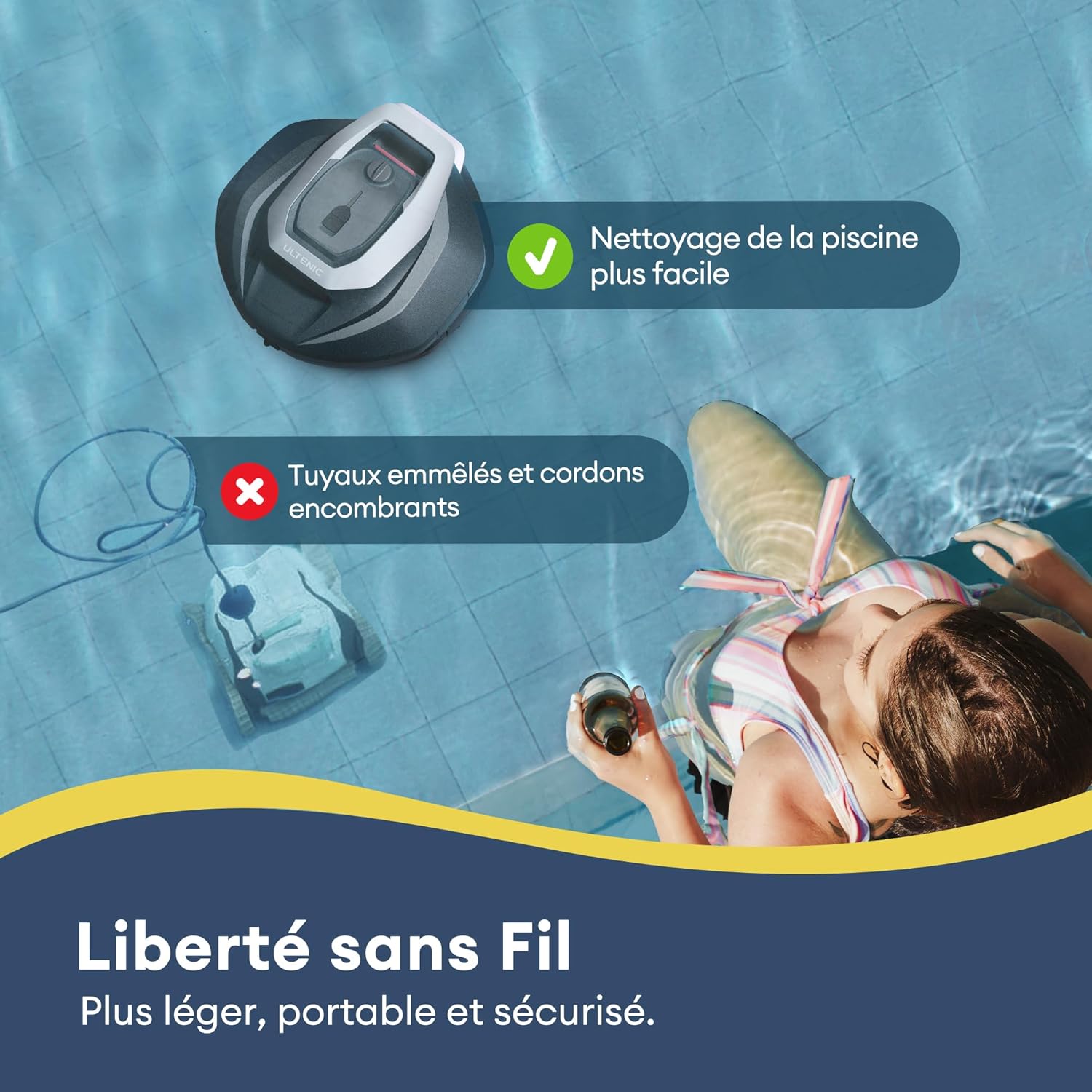 Thumbnail 6 de Ultenic Pooleco 10 Robot Piscine – Nettoyage autonome jusqu’à 80 m², 90 min d’autonomie