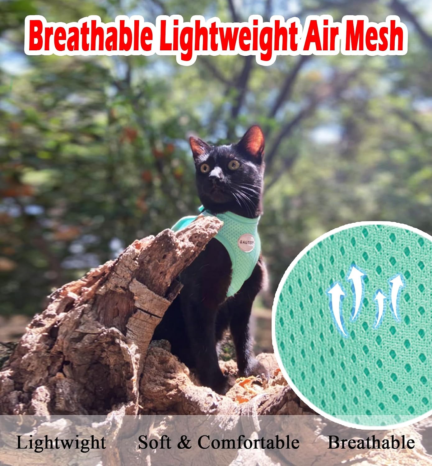 Detalle de Cat Harness and Leash Set, Soft Mesh