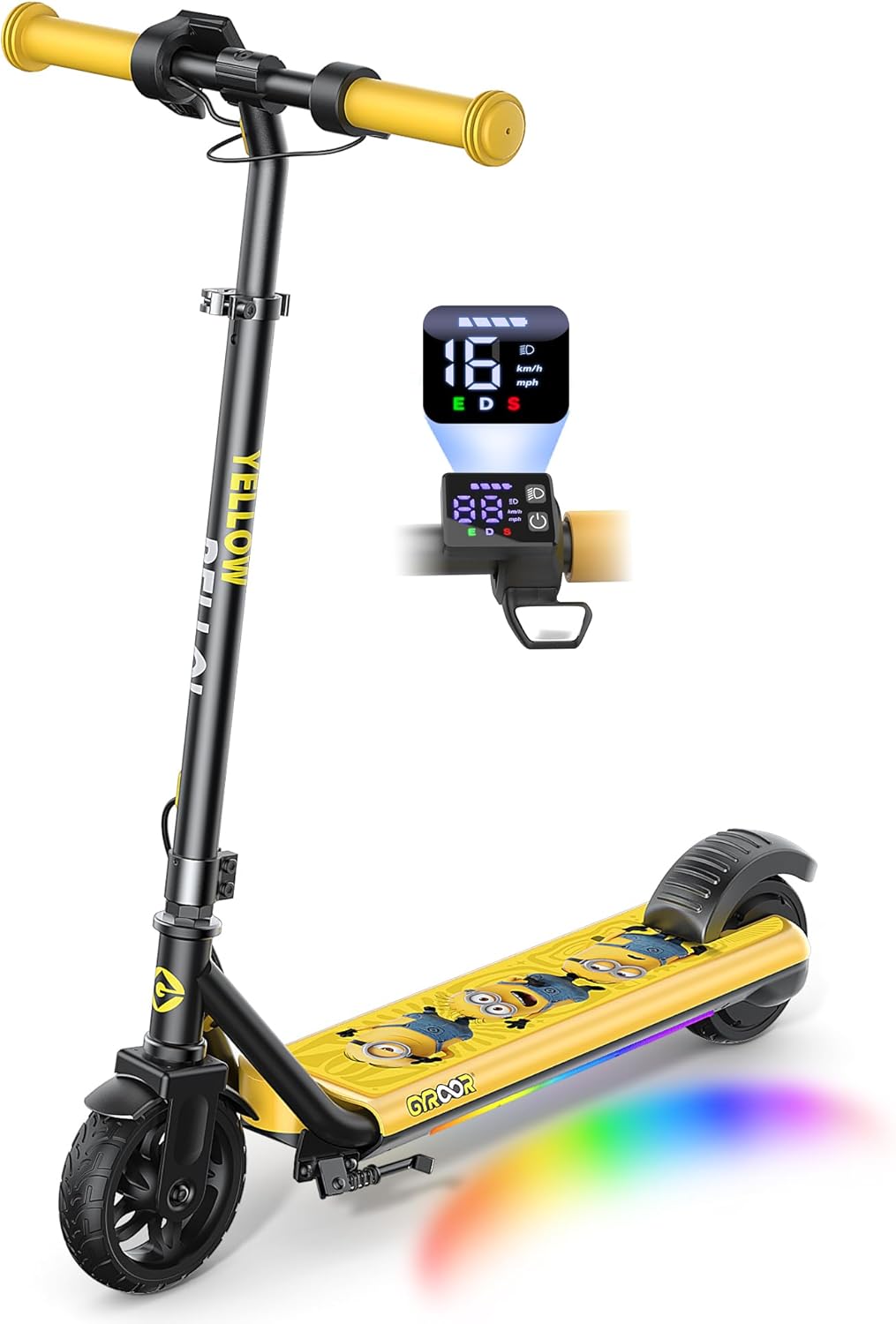 Gyroor H30 Max E Scooter Kinder 6–14 Jahre – 150W, Dreifach Geschwindigkeit, Bluetooth-Musik & Doppelbremse