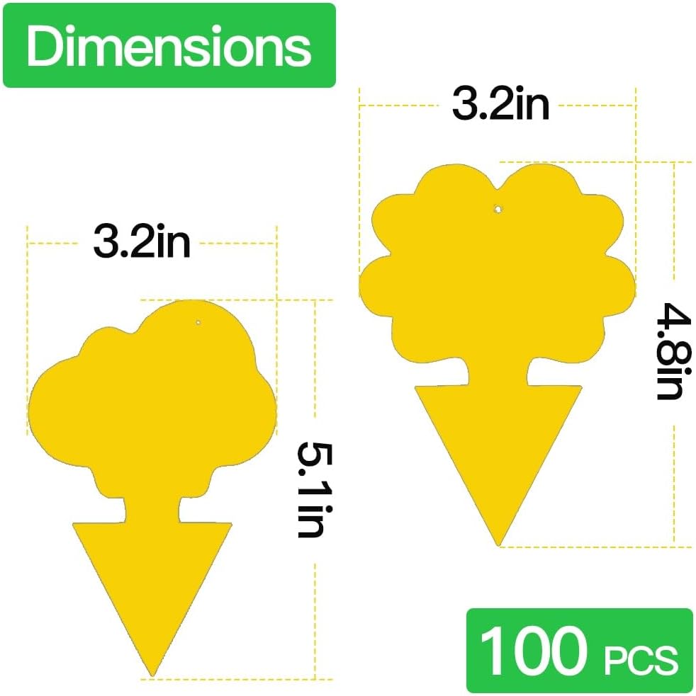 Detalle de Cleanuper Yellow 100pcs 20260626 Sticky Traps, Double-Sided Yellow Plant Pest Cards