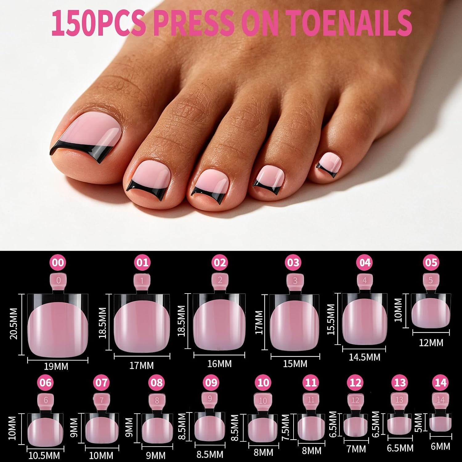 Detalle de YGDZ Press-On Nail and Toenail Kit, Short Square