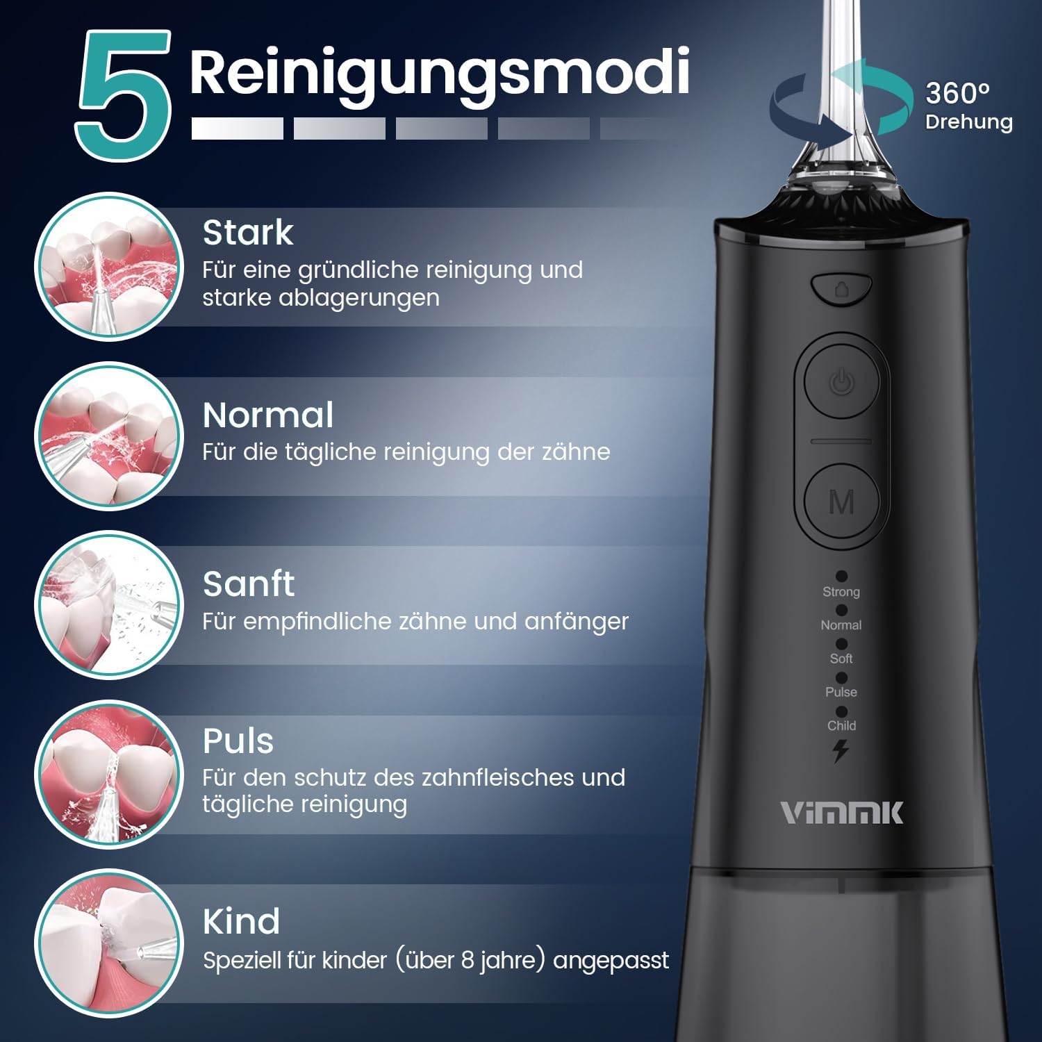 Detalle 1 de Vimmk Munddusche Kabellos 300ml