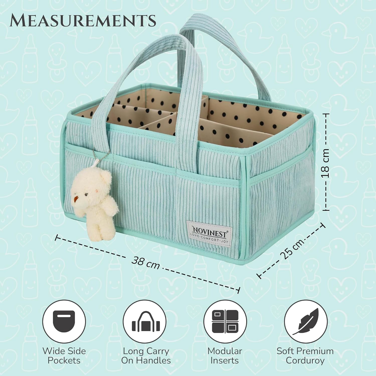 Thumbnail 1 de UPGRADED PREMIUM NOVINEST Nappy Caddy Organizer: All-in-One Nursery Storage for Home or On-the-Go