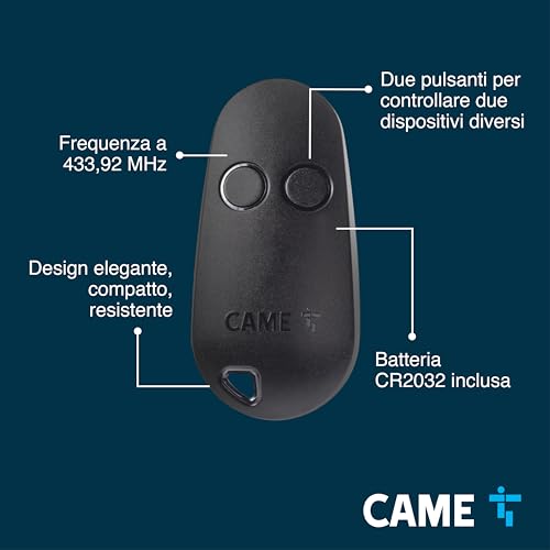 Thumbnail 5 de CAME TOP Telecomando bicanale a codice fisso nero con autoapprendimento – compatibile solo modelli CAME