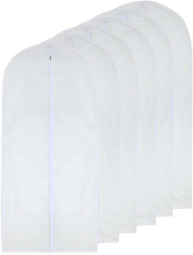 Garment Bags for Hanging Clothes 24x40 White Breathable Suit Covers