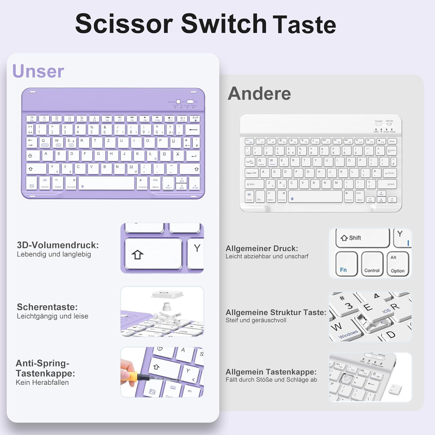 Thumbnail 2 de DriveGo Hülle mit Tastatur für iPad Air 11 Zoll M4/M3/M2 – Lavendel, Magnetisch abnehmbar