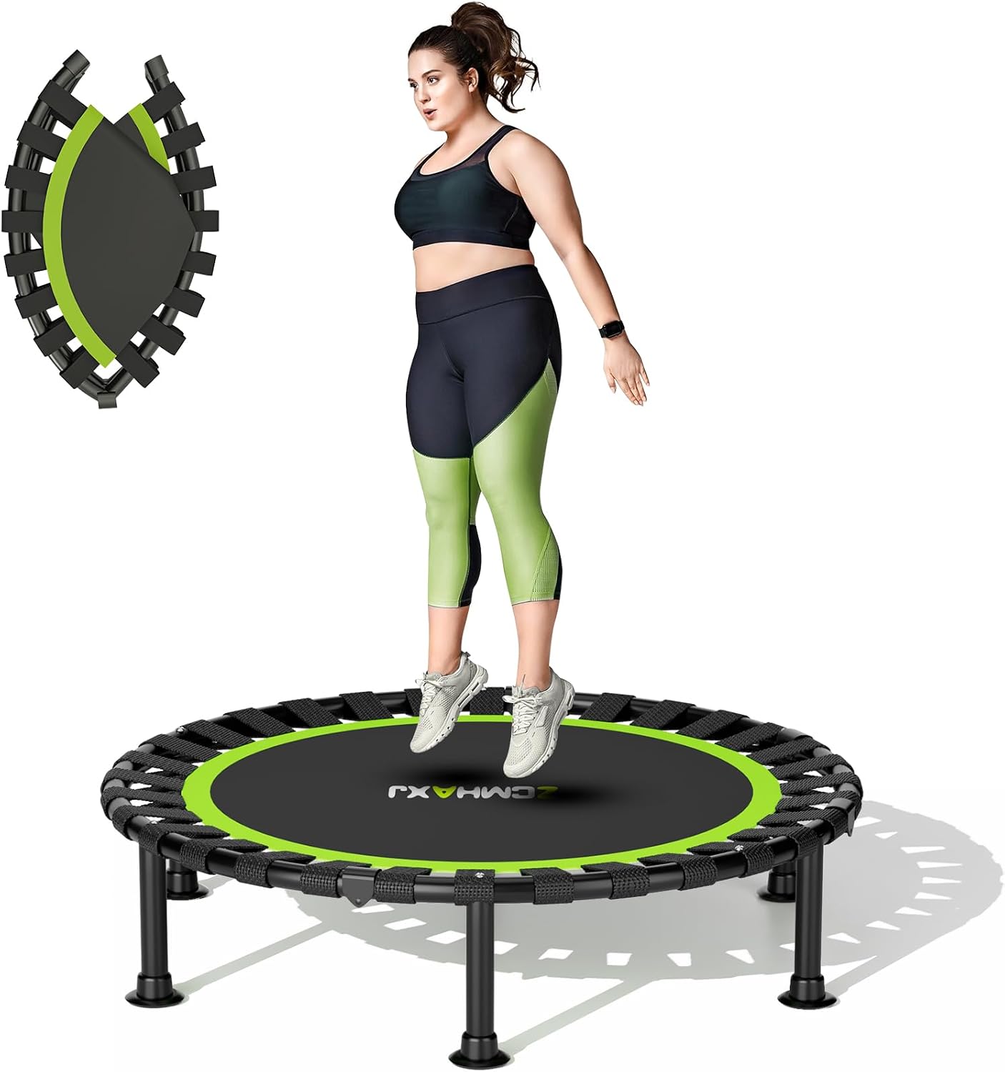 Detalle de ZCMHAXJ Foldable Mini Trampoline (36/40/48 in) — 440 lbs indoor rebounder for adults & kids