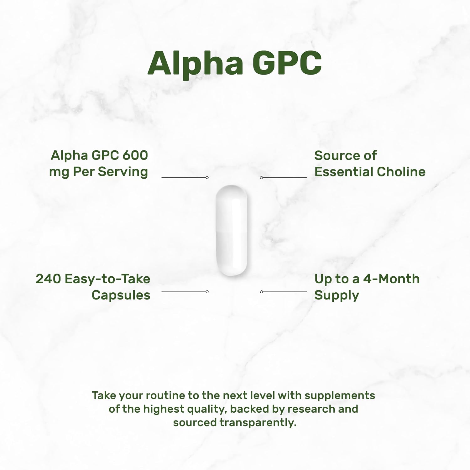 Detalle de DEAL SUPPLEMENT Alpha GPC Capsules, 600 mg