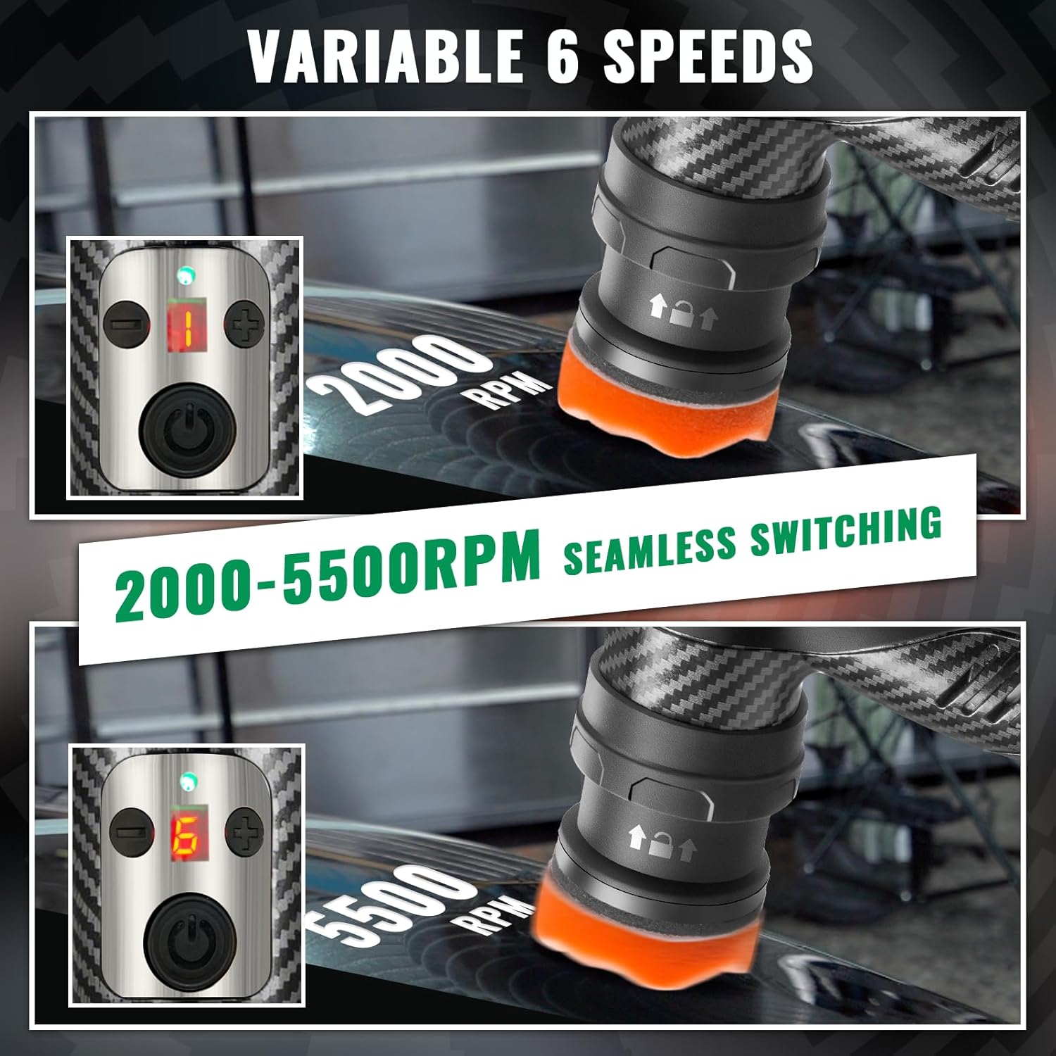 Thumbnail 6 de BATOCA S5 Cordless Mini Car Polisher / Buffer Sander Kit (Rotary & Dual Action) with 2x 12V Battery Variable 6 Speeds