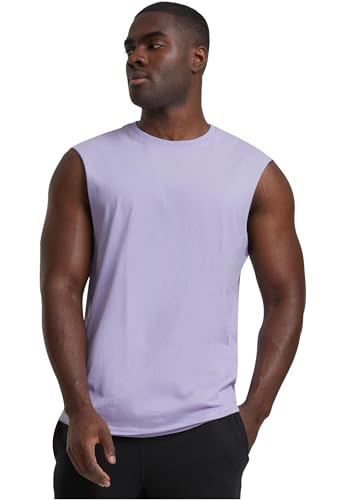 Detalle de Urban Classics Open Edge: Maglietta da Uomo senza Maniche in Cotone, Fascino Sportivo e Comfortevole