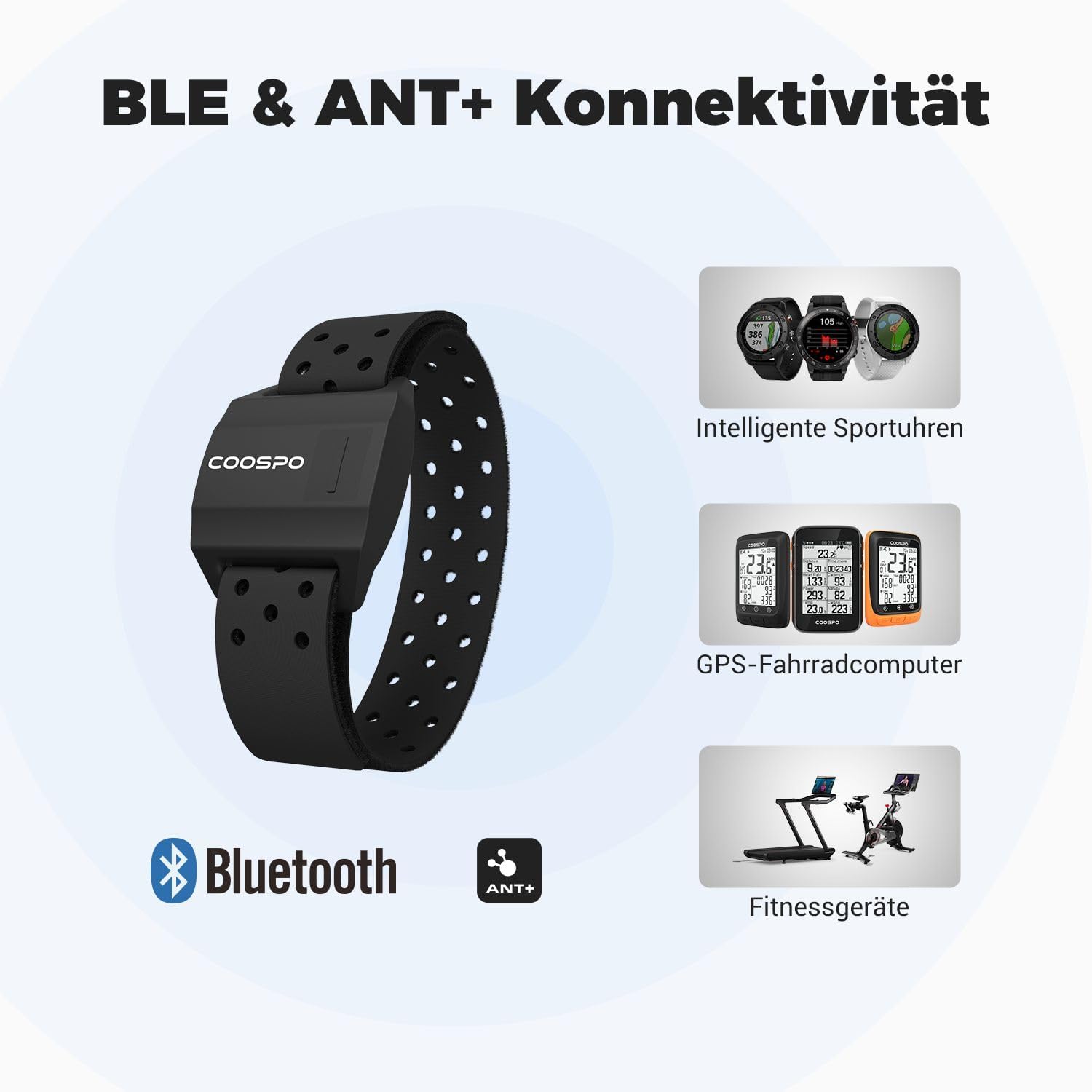 Thumbnail 5 de COOSPO Herzfrequenzmesser Bluetooth 4.0
