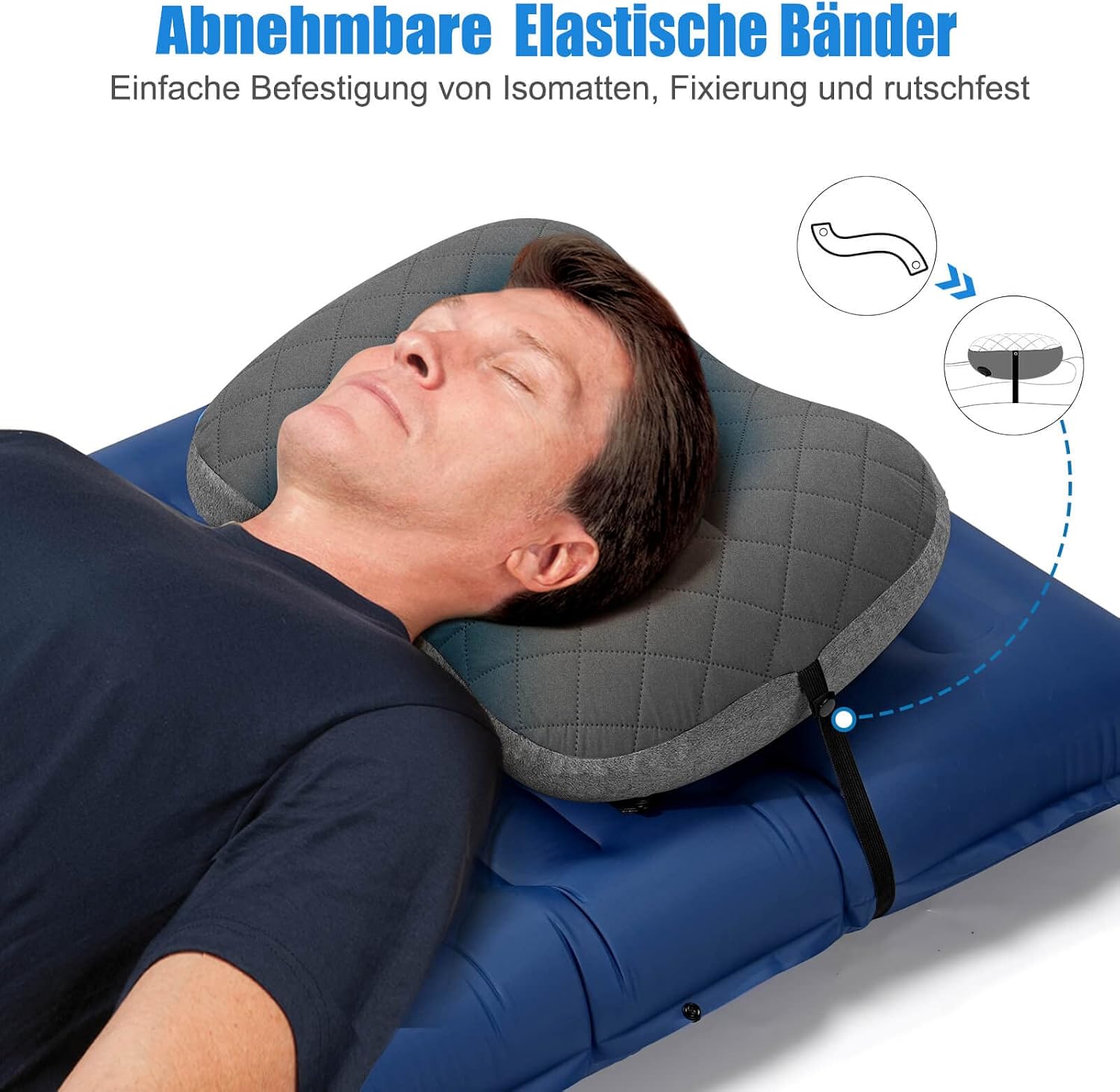 Detalle de Tavaler Aufblasbares Kissen Ultralight – Komfortables Outdoor-Kissen zum Aufblasen