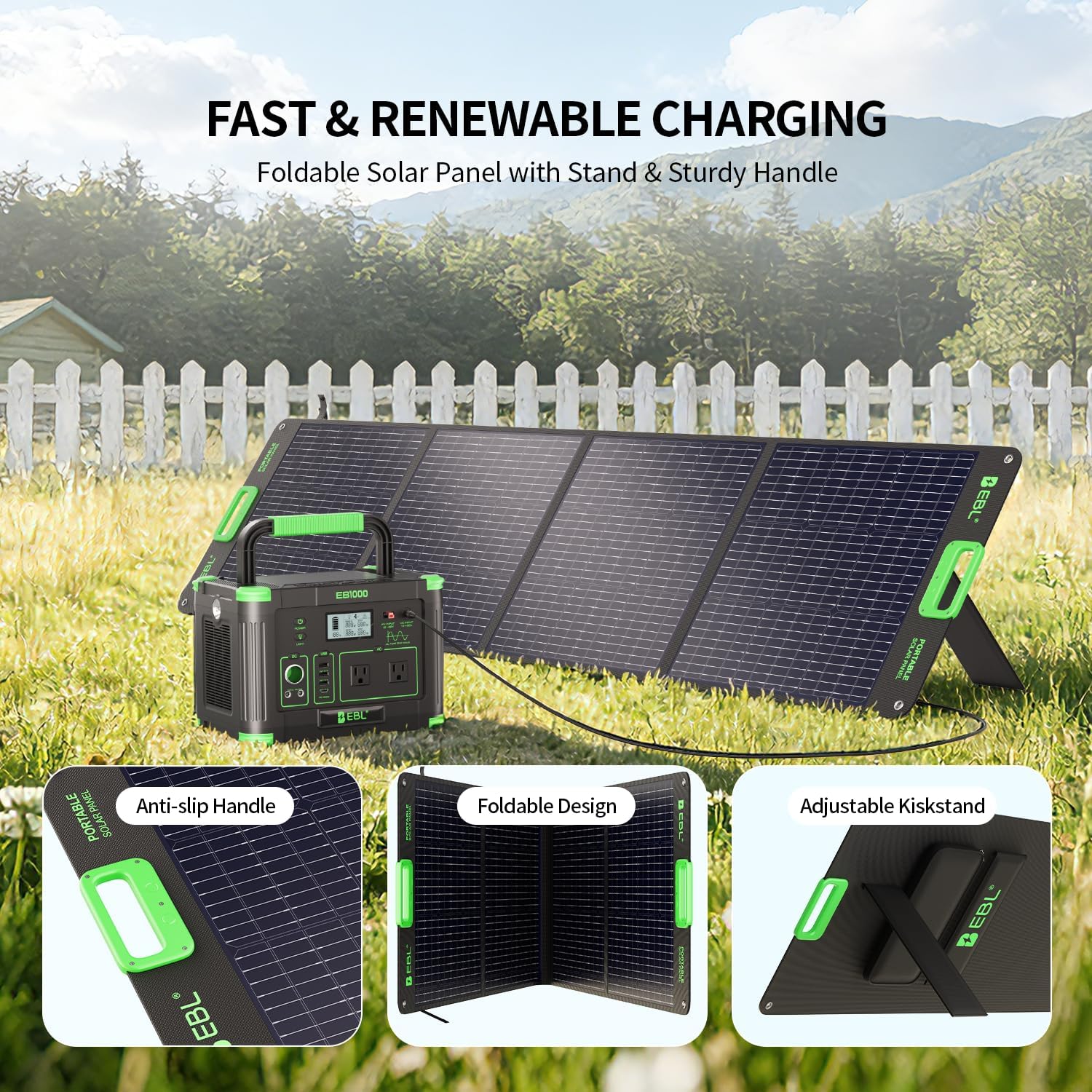 Thumbnail 2 de EBL 200W Portable Solar Panel for Power Station
