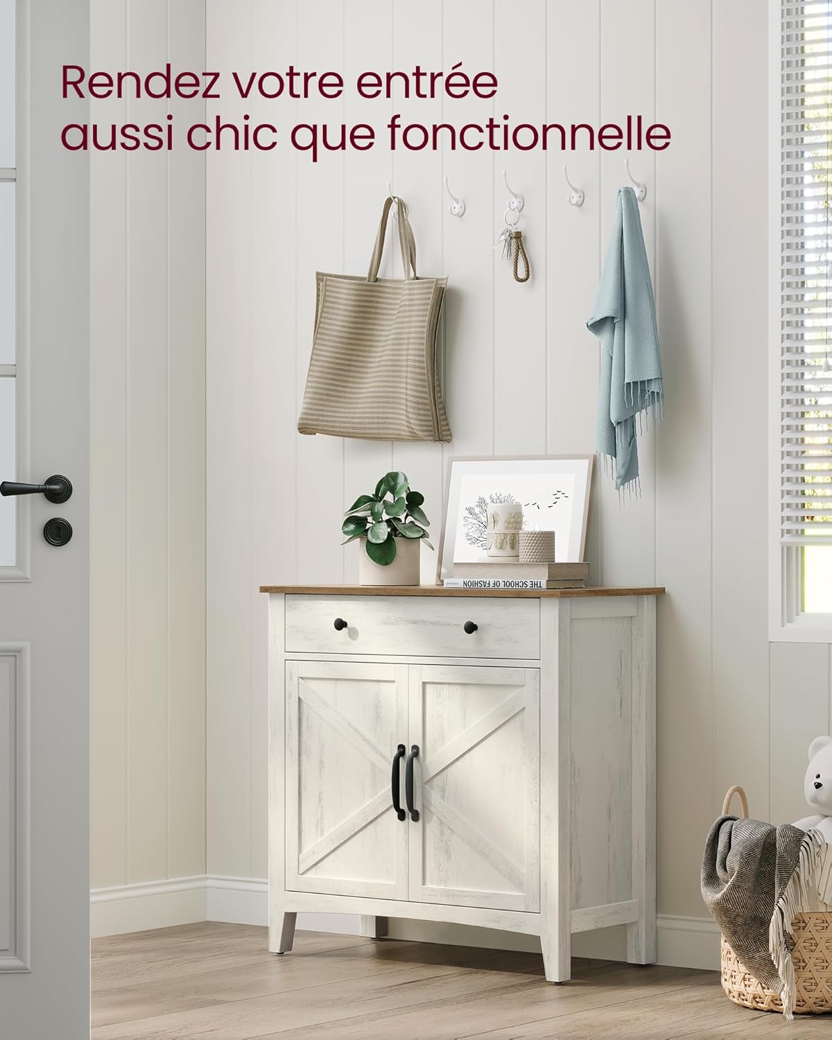 Detalle 2 de VASAGLE Buffet lot de 2 40 x 80 x 80 cm