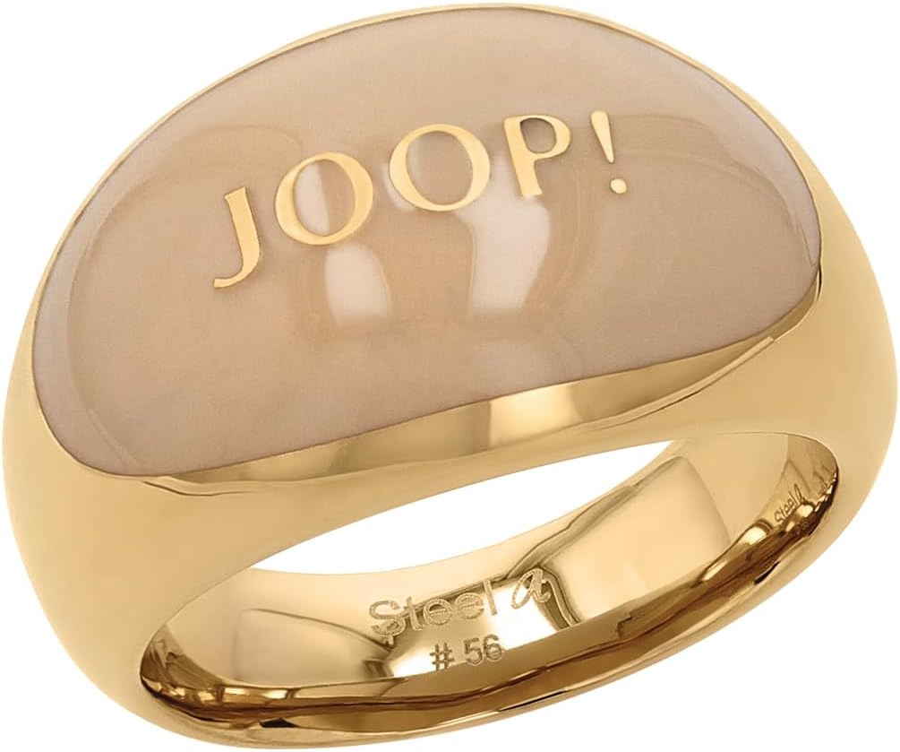 Detalle de JOOP! Ring Edelstahl Damen – Gold, 14 mm Breite, kommt in Schmuck Geschenk Box