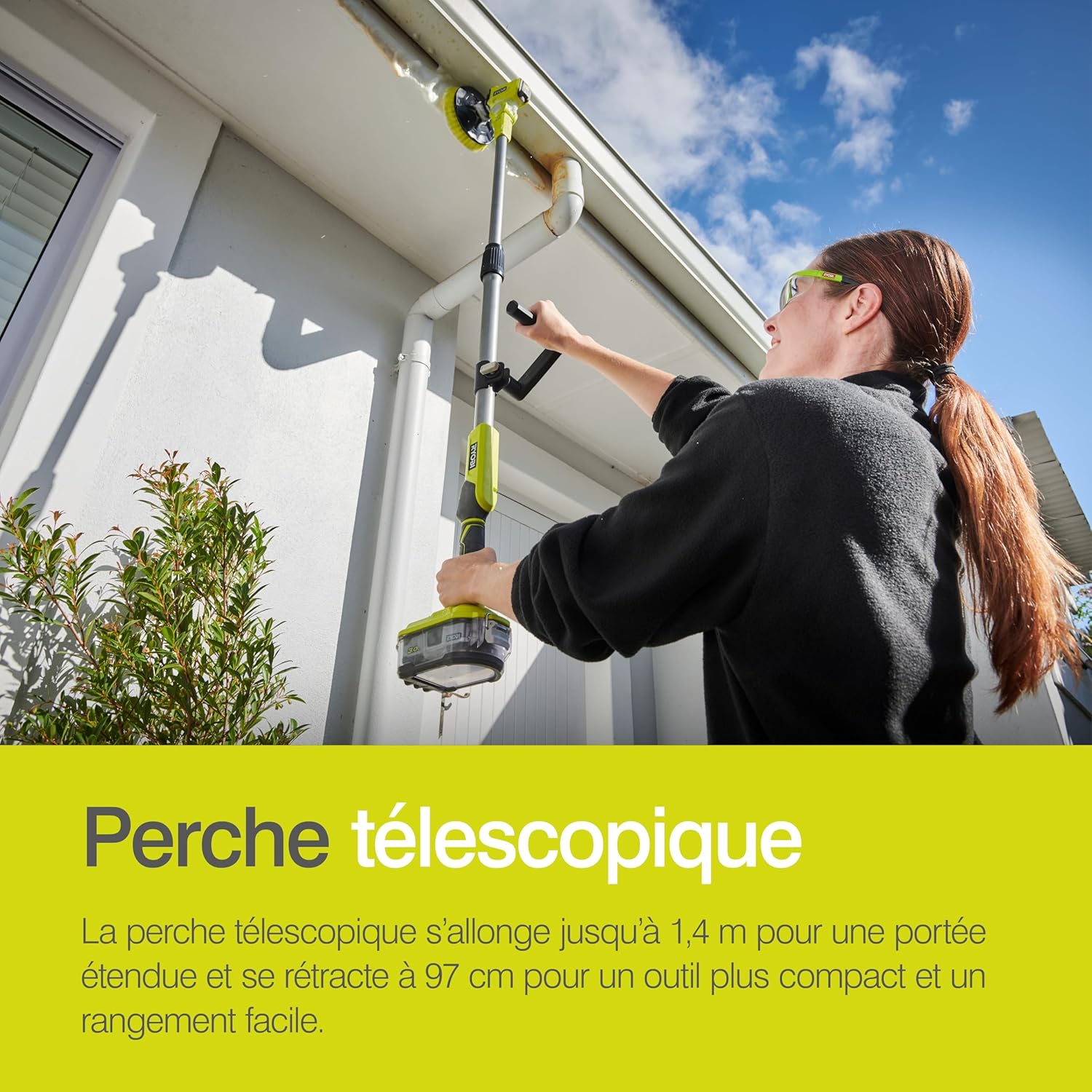 Thumbnail 5 de Ryobi R18TPS-120G Brosse Rotative télescopique 18V ONE+ — Nettoyage Multi-Surfaces en Hauteur (1,4 m)