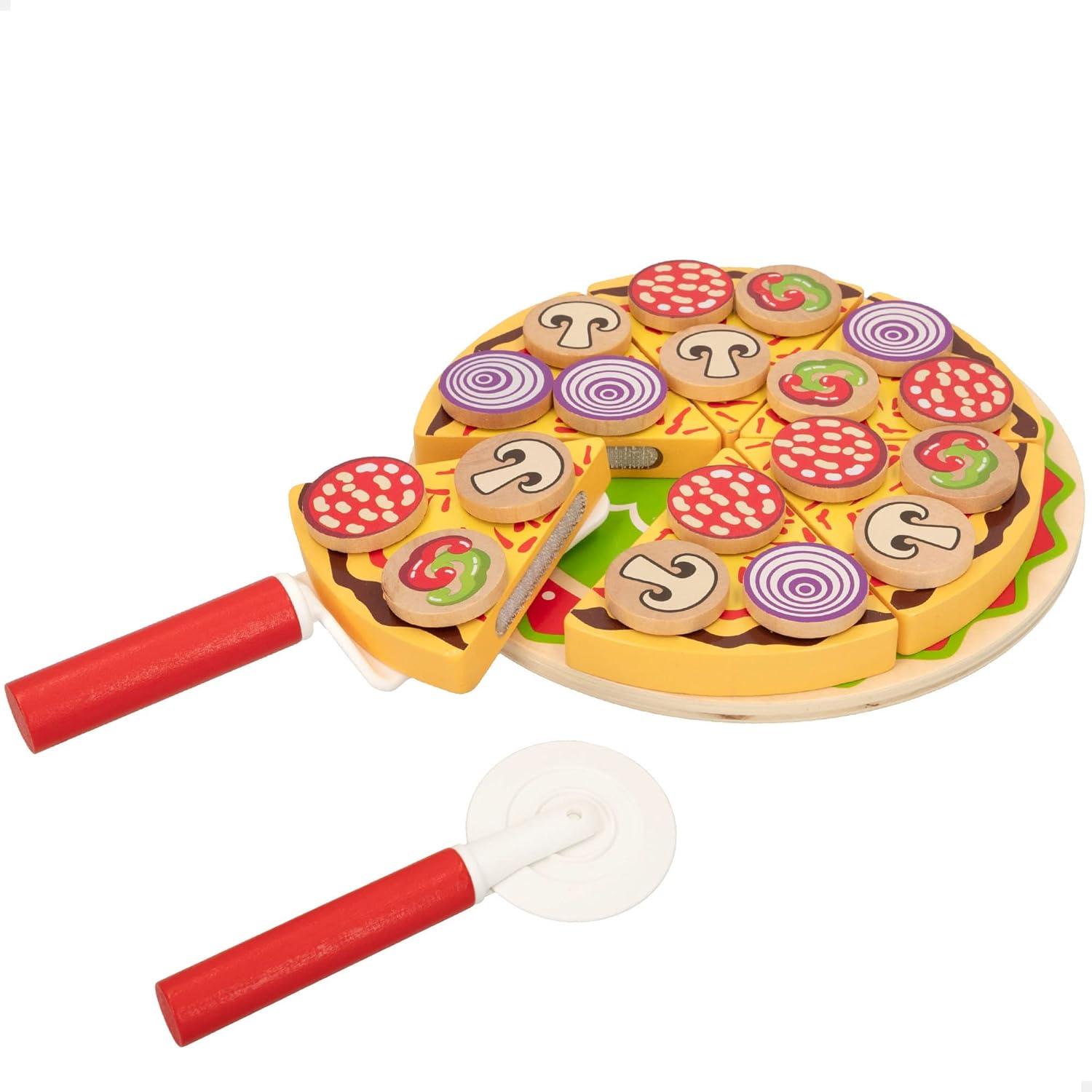 WOOMAX Set pizza legno autoadesivo 27 pezzi