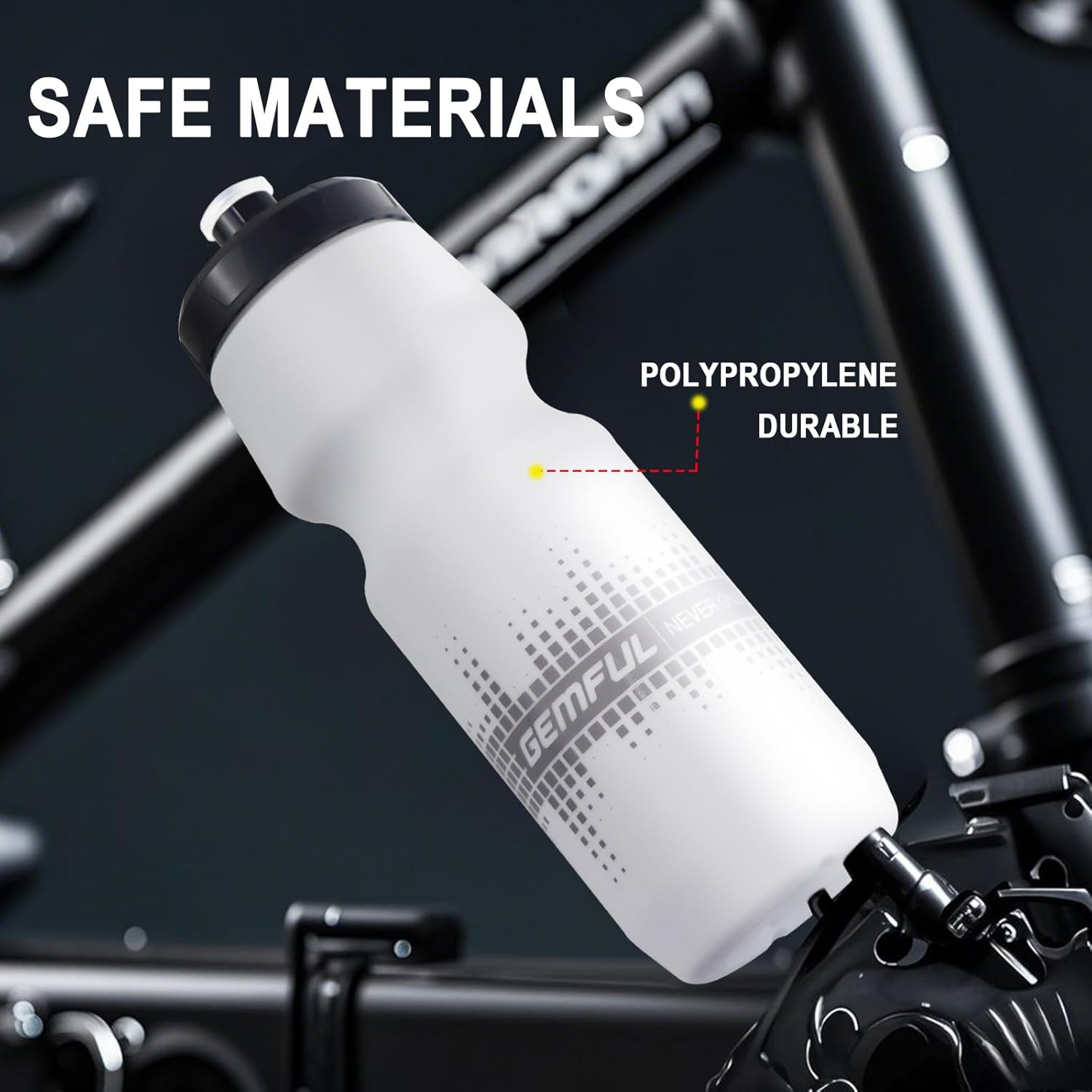 Detalle de GEMFUL Rennrad-Trinkflasche 750 ml – auslaufsicher, BPA-frei, für Sport & Outdoor