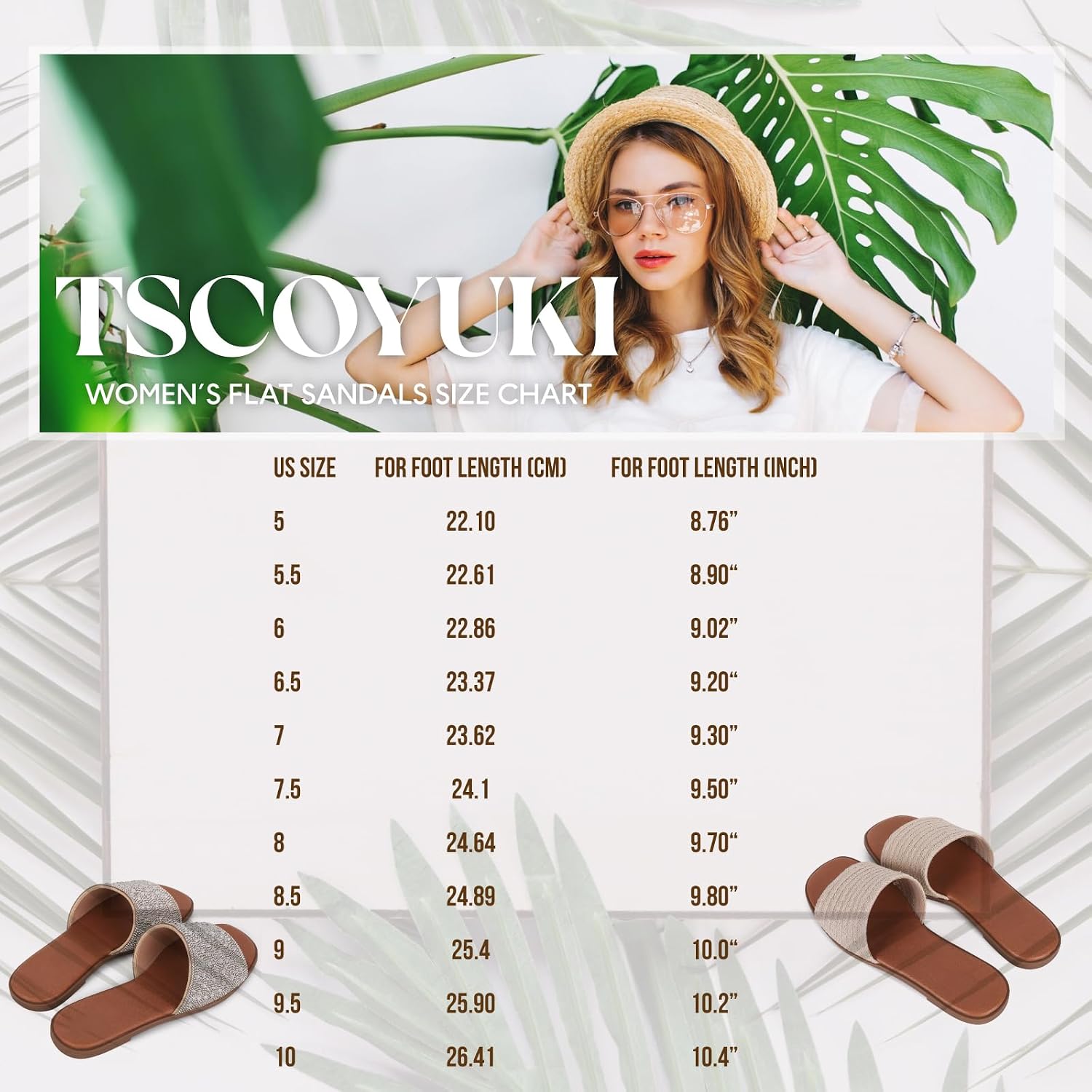 Detalle de Tscoyuki Slides Sandals for Women — Basic Slip-On Flat Sandals with Open Toe