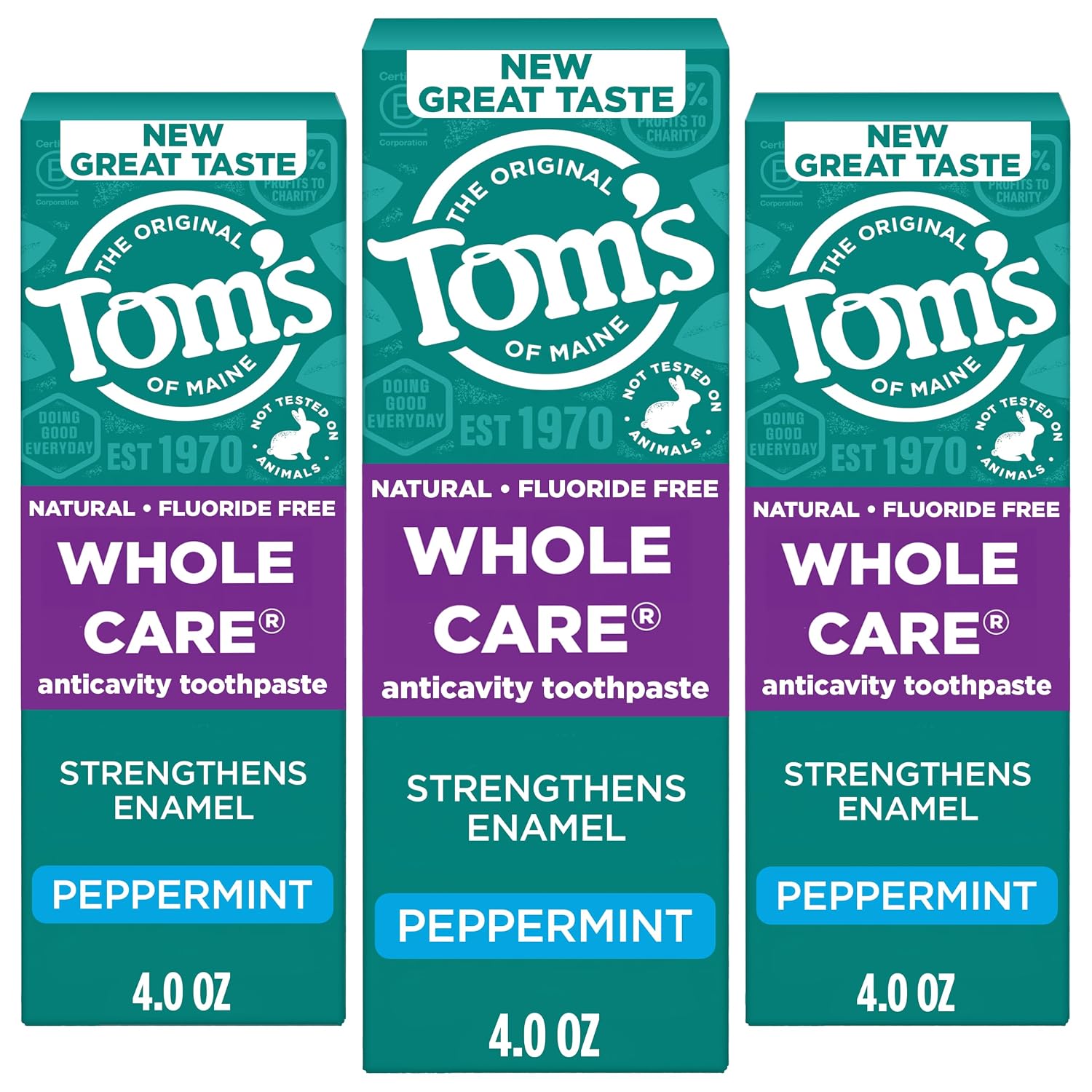 Tom's of Maine Whole Care Peppermint Toothpaste 4 oz. 🪥