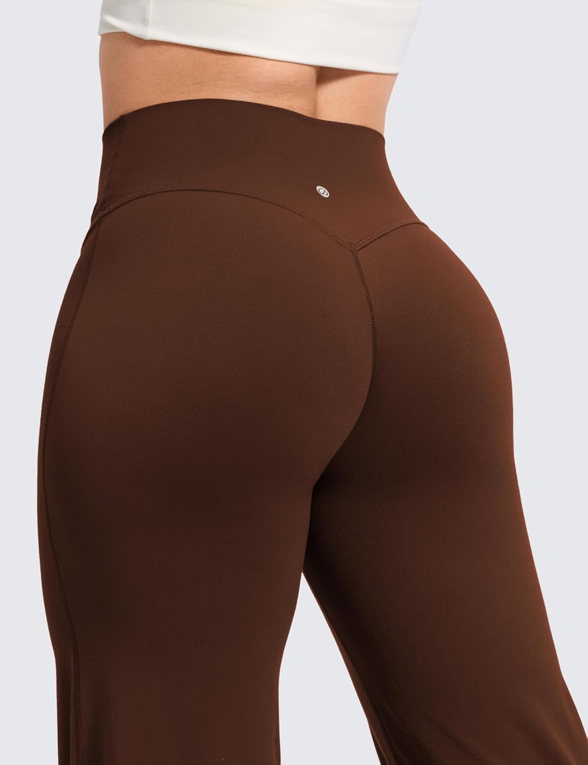 Detalle de CRZ YOGA Femme Sans Couture Avant Pantalon Large – Taille Haute 71/76/81cm, Confort et Décontracté