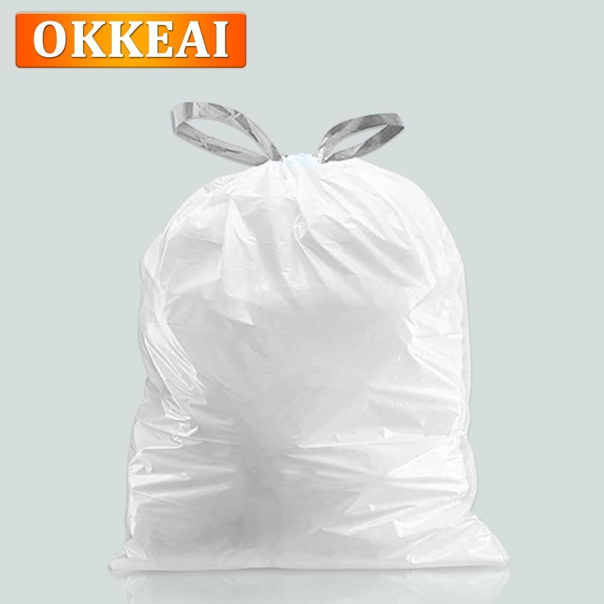 Thumbnail 1 de OKKEAI 50L bin liner kit (heavy-duty tall swing bin rubbish bags) with drawstring tie handles