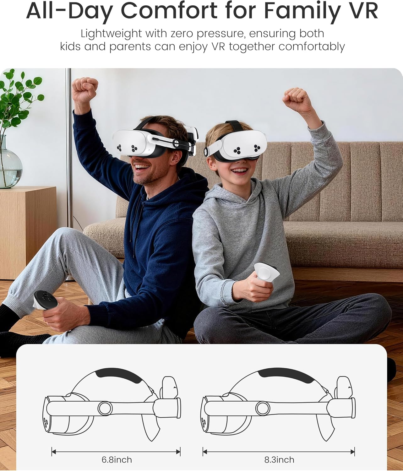 Thumbnail 6 de VR Head Strap with 10000mAh Battery for Meta Quest 3/Quest 3S/Quest 2: Comfort, Power, and Quick-Check Design