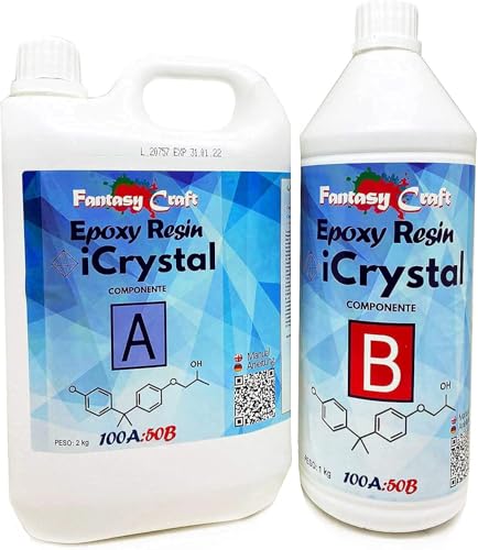 Detalle de Resin Pro Icrystal Résine époxy transparente 3 kg — pour bijoux, tables River et créations artistiques