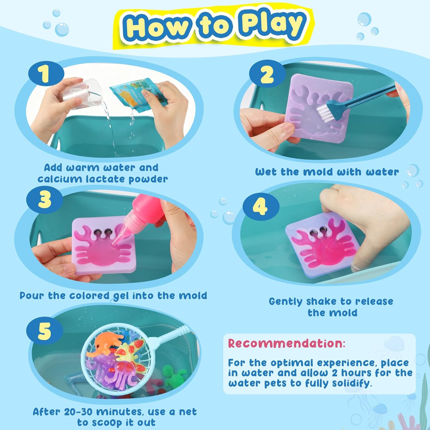 Thumbnail 1 de URMYWO Magic Water Elf Toy Kit – DIY 3D Magic Gel Pet Set with 20 gels & 24 moulds