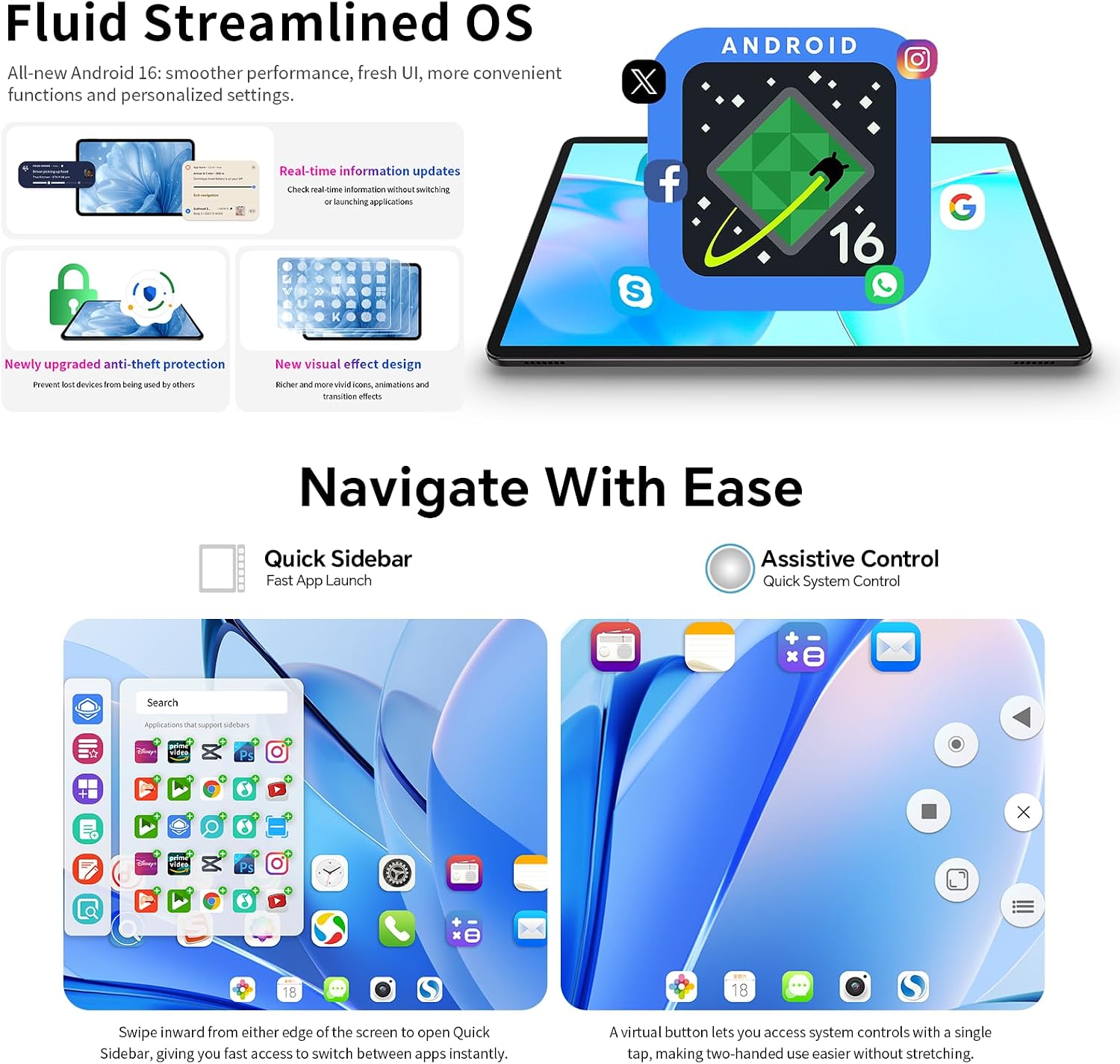 Thumbnail 3 de TECLAST Tablet T65 13,4 Zoll mit 120 Hz Display, Android 16, 4G LTE Dual SIM, 26 GB RAM / 128 GB ROM (erweiterbar bis 4 TB) – ideal für Streaming und mobiles Arbeiten