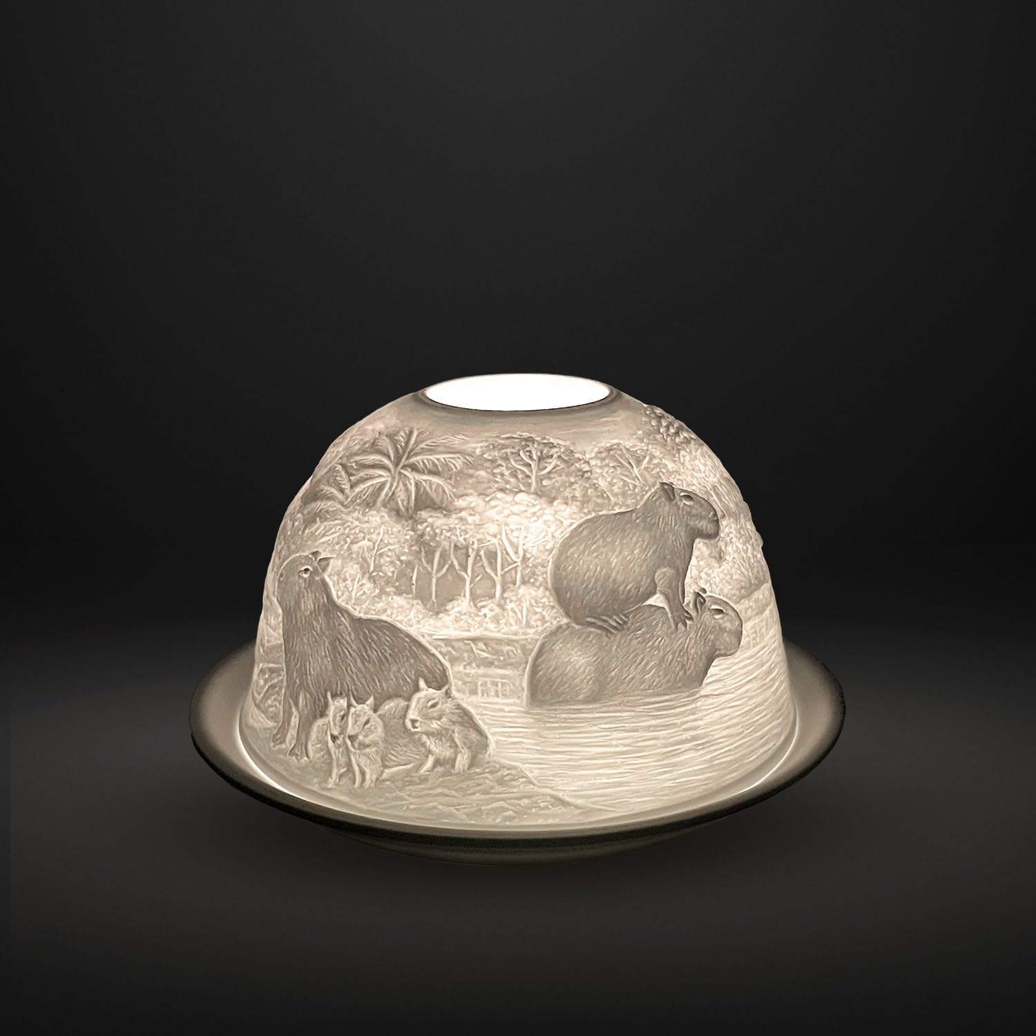 Thumbnail 4 de Cello Porcelain Tealight Holder Dome (Capybara Design) with 3D Projection for LED or Wax Candles