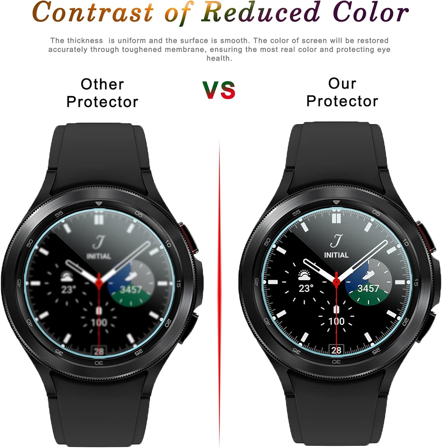 Thumbnail 3 de Diruite 4-Pack Tempered Glass Screen Protector for Samsung Galaxy Watch 8/4 Classic 46mm