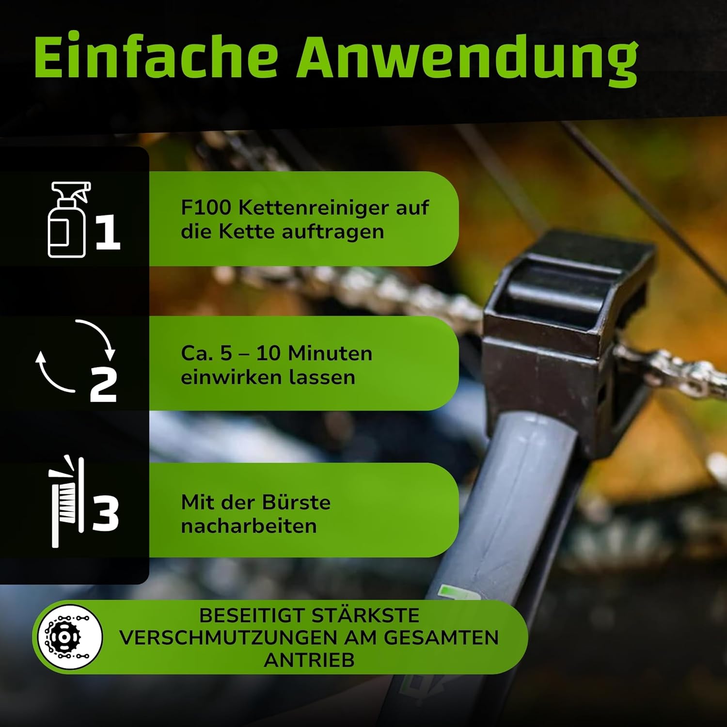 Thumbnail 2 de DR. WACK F100 Kettenbürste für Fahrrad – Effektive Reinigung des Antriebs